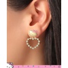 image:imageHello Kitty Earrings for Women with Pave Crystals Official License 18k Gold FlashPlated Hello Dangle or Hoop EarringsHello Kitty Yellow Heart