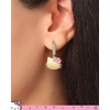 image:imageHello Kitty Earrings for Women with Pave Crystals Official License 18k Gold FlashPlated Hello Dangle or Hoop EarringsHello Kitty Yellow Hoop