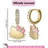image:imageHello Kitty Earrings for Women with Pave Crystals Official License 18k Gold FlashPlated Hello Dangle or Hoop EarringsHello Kitty Yellow Hoop