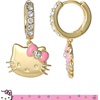 image:imageHello Kitty Earrings for Women with Pave Crystals Official License 18k Gold FlashPlated Hello Dangle or Hoop EarringsHello Kitty Yellow Hoop
