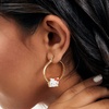 image:imageHello Kitty Hoop Earrings for Women Official License Gold Tone FlashPlated and Enamel Sanrio Earrings