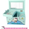 image:imageHello Kitty Jewelry Box with Tray and Storage Official License Blue Jewelry Box Wood Jewelry Organizer Sanrio Gifts BlueBlue