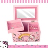 image:imageHello Kitty Jewelry Box with Tray and Storage Official License Blue Jewelry Box Wood Jewelry Organizer Sanrio Gifts BluePink