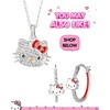 image:imageHello Kitty Sanrio Womens Bracelets  Silver FlashPlated Jewelry with Heart Pendants and Zirconia AccentsRed Bow