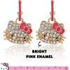 image:imagePave Crystal Hello Kitty Earrings for Women Official License Gold Tone and Enamel Dangle or Stud Earrings Sanrio JewelryPink Hoop