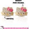 image:imagePave Crystal Hello Kitty Earrings for Women Official License Gold Tone and Enamel Dangle or Stud Earrings Sanrio JewelryPink Stud