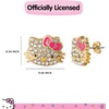 image:imagePave Crystal Hello Kitty Earrings for Women Official License Gold Tone and Enamel Dangle or Stud Earrings Sanrio JewelryPink Stud