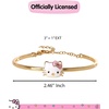 image:imageSALLY ROSE Hello Kitty Bangle Bracelet for Women Official License 18k Gold FlashPlated Hello Kitty Pendant Bracelet with Pink Crystal