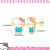 image:imageSanrio Hello Kitty Earrings for Women Official License Yellow Gold FlashPlated and Enamel Hello Kitty Stud Earrings
