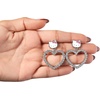 image:imageSanrio Hello Kitty Jewelry Dangle and Hoop Earrings for Women Fashion Hello Kitty Earrings with Crystals or Enamel PlatingHello Kitty Silver Heart