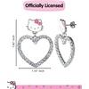 image:imageSanrio Hello Kitty Jewelry Dangle and Hoop Earrings for Women Fashion Hello Kitty Earrings with Crystals or Enamel PlatingHello Kitty Silver Heart