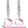 image:imageSanrio Hello Kitty Jewelry Dangle and Hoop Earrings for Women Fashion Hello Kitty Earrings with Crystals or Enamel PlatingHello Kitty Silver Hoop