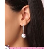 image:imageSanrio Hello Kitty Jewelry Dangle and Hoop Earrings for Women Fashion Hello Kitty Earrings with Crystals or Enamel PlatingHello Kitty Silver Hoop