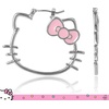 image:imageSanrio Hello Kitty Jewelry Dangle and Hoop Earrings for Women Fashion Hello Kitty Earrings with Crystals or Enamel PlatingHello Kitty Silver Outline
