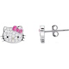 image:imageSanrio Hello Kitty Womens Clear Crystal Stud Earrings  Silver Plated Hello Kitty Earrings Officially Licensed