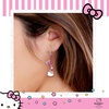 image:imageSanrio Hello Kitty Womens Dangle Earrings Official License  Fashion Jewelry Pink Coated Hello Kitty Earrings with Charms