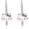 image:imageSanrio Hello Kitty Womens Hoop Earrings  Cubic Zirconia and Enamel Plated Hello Kitty Earrings Officially Licensed