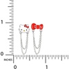 image:imageSanrio Hello Kitty Womens Hoop Earrings  Enamel and Silver Plated Hello Kitty Half Hoop Dangle Earrings Officially LicensedHK Red Bow