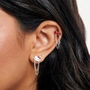 image:imageSanrio Hello Kitty Womens Hoop Earrings  Enamel and Silver Plated Hello Kitty Half Hoop Dangle Earrings Officially LicensedHK Red Bow