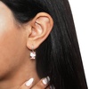 image:imageSanrio Hello Kitty Womens Hoop Earrings  Enamel and Silver Plated Hello Kitty Half Hoop Dangle Earrings Officially LicensedHK Silver