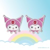 image:imageSanrio Hello Kitty amp My Melody Womens Stud Earrings Collection  Silver FlashPlated Enamel amp Crystal Designs Officially Licensed JewelryKuromi Purple