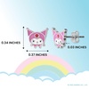 image:imageSanrio Hello Kitty amp My Melody Womens Stud Earrings Collection  Silver FlashPlated Enamel amp Crystal Designs Officially Licensed JewelryKuromi Purple