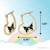 image:imageSanrio Hello Kitty and Friends Earring Collection  Yellow FlashPlated Heart Hoop and Crystal Earrings Featuring My Melody Kuromi and Hello Kitty Officially LicensedKuromi Heart Gold