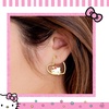 image:imageSanrio Hello Kitty and Friends Earring Collection  Yellow FlashPlated Heart Hoop and Crystal Earrings Featuring My Melody Kuromi and Hello Kitty Officially LicensedHello Kitty Gold