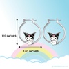 image:imageSanrio Hello Kitty and Friends Womens Hoop Earrings  Enamel Hello Kitty Kuromi My Melody Official License GiftsSilver Kuromi