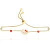 image:imageHello Kitty Gold Lariat Bracelets for Women  Officially Licensed Sanrio Jewelry with CZ Pearls amp Pendant StylesRed Hearts