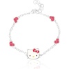 image:imageHello Kitty Sanrio Womens Bracelets  Silver FlashPlated Jewelry with Heart Pendants and Zirconia AccentsHearts