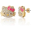 image:imagePave Crystal Hello Kitty Earrings for Women Official License Gold Tone and Enamel Dangle or Stud Earrings Sanrio JewelryPink Stud