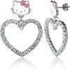 image:imageSanrio Hello Kitty Jewelry Dangle and Hoop Earrings for Women Fashion Hello Kitty Earrings with Crystals or Enamel PlatingHello Kitty Silver Heart