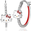 image:imageSanrio Hello Kitty Womens Hoop Earrings  Cubic Zirconia and Enamel Plated Hello Kitty Earrings Officially Licensed