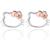 image:imageSanrio Hello Kitty Womens Stud Earrings  Sterling Silver Hello Kitty Earrings with Silhouette Design Officially Licensed