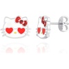 image:imageSanrio Hello Kitty amp My Melody Womens Stud Earrings Collection  Silver FlashPlated Enamel amp Crystal Designs Officially Licensed JewelryRed