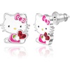 image:imageSanrio Hello Kitty amp My Melody Womens Stud Earrings Collection  Silver FlashPlated Enamel amp Crystal Designs Officially Licensed JewelryRuby Red Crystal