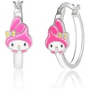 image:imageSanrio Hello Kitty and Friends Womens Hoop Earrings  Enamel Hello Kitty Kuromi My Melody Official License GiftsMy Melody Pink