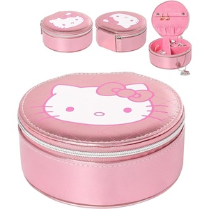 image:imageHello Kitty Sanrio Jewelry Holder Organizer with Zip Closure Officially Licensed Round Jewelry Travel Case