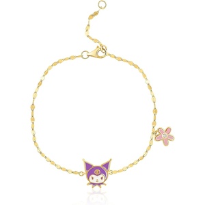 image:imageHello Kitty Sanrio Womens Bracelets  Gold and Silver FlashPlated Jewelry with Unique Character PendantsPurple Kuromi