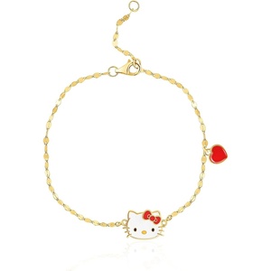 image:imageHello Kitty Sanrio Womens Bracelets  Gold and Silver FlashPlated Jewelry with Unique Character PendantsRed Hello Kitty