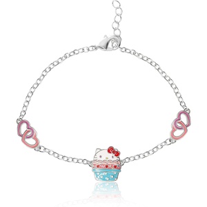 image:imageHello Kitty Sanrio Womens Bracelets  Silver FlashPlated Jewelry with PendantsCupcake