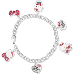 image:imageSALLY ROSE Sanrio Hello Kitty Charm Bracelet 8inch  Silver Plated Hello Kitty Charm Bracelet Officially Licensed