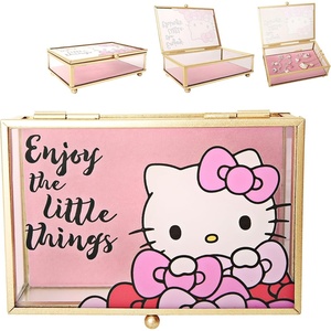 image:imageSALLY ROSE Sanrio Hello Kitty Jewelry Box  Enjoy the Little Things Glass Jewelry Case  Hello Kitty Gifts Officially Licensed
