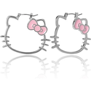 image:imageSanrio Hello Kitty Jewelry Dangle and Hoop Earrings for Women Fashion Hello Kitty Earrings with Crystals or Enamel PlatingHello Kitty Silver Outline
