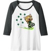 image:imageAggretsuko ShamROCK Saint Patricks Day Raglan Baseball TeeDark Heather GreyWhite