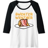 image:imageGudetama Sweater Weather Bacon Blanket Raglan Baseball TeeBlackWhite