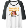 image:imageGudetama Sweater Weather Bacon Blanket Raglan Baseball TeeDark Heather GreyWhite