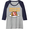 image:imageGudetama Sweater Weather Bacon Blanket Raglan Baseball TeeNavy BlueAthletic Heather