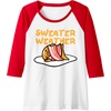image:imageGudetama Sweater Weather Bacon Blanket Raglan Baseball TeeRedWhite